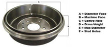 Load image into Gallery viewer, RDA6640 RDA Front/Rear Brake Drum Pair 228.6mm