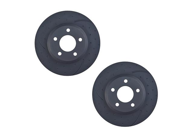 RDA Slotted and Dimpled Brake Disc Rotor Pair Rear Holden Statesman WM V6 302mm RDA7902D