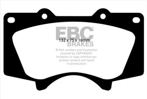 Toyota HiLux GUN126R Front Brake Pads DP1657 EBC Brakes Ultimax DB1482