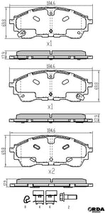 Ford Ranger PXIII Front Brake Pads DB2379 RDA GP Max RDB2420