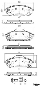 Ford Everest UA Rear Brake Pads RDB2421 RDA GP Max